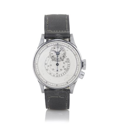 ANONIMOCRONOGRAFO MONOPULSANTE ANNI '30.C. in metallo con pulsante ad oliva...