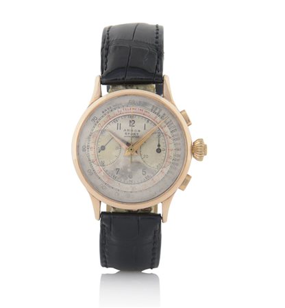 ANONIMOARBOR SPORT CRONOGRAFO ANNI '40 CA.C. n. 2369 in oro rosa 14 kt con...