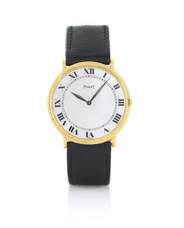 PIAGETPIAGET ANNI '70 CA.C. n. 114459 piatta in oro giallo 18 kt e lunetta...