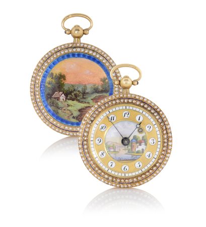 ANONIMOMARCHAND A PARIS DEL 1820/30 CA. C. in oro giallo 18 kt con doppio...