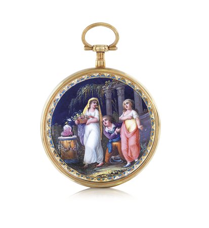ANONIMOANONIMO 1820 CA. C. in oro giallo 18 kt con vetro copri miniatura...