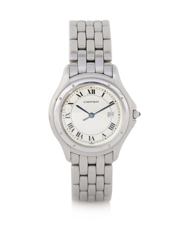 CARTIERCARTIER PARIS SANTOS RONDE' ANNI '90. C. in acciaio con fondello e...