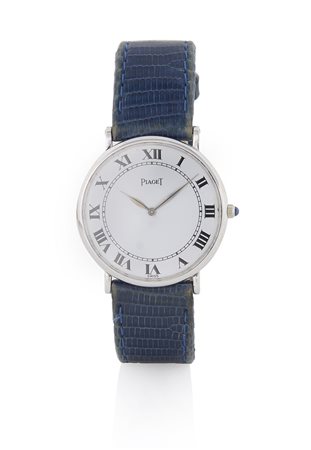 PIAGETPIAGET ANNI '70. C. n. 233116 piatta in oro bianco 18 kt. Q. bianco con...