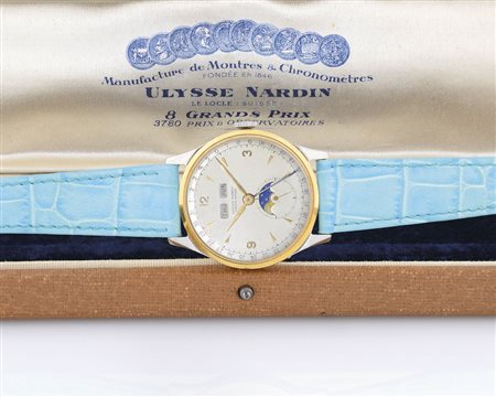 ULYSSE NARDINULYSSE NARDIN CALENDARIO COMPLETO CON FASI LUNA ANNI '50.C. n....