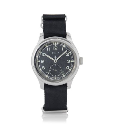 CYMACYMA OROLOGIO MILITARE ANNI '40.C. in metallo con iscrizioni militari sul...