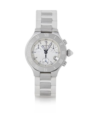 CARTIERCARTIER PARIS CHRONOSCAPH SERIE ATTUALE. C. in acciaio con fondello...