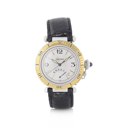 CARTIERCARTIER PASHA "RISERVA DI CARICA" SERIE RECENTE.C. in acciaio e oro...