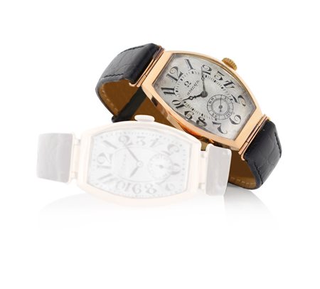 OMEGAOMEGA ANNI '20.C. rettangolare arcuata in oro rosa 18 kt con anse fisse...