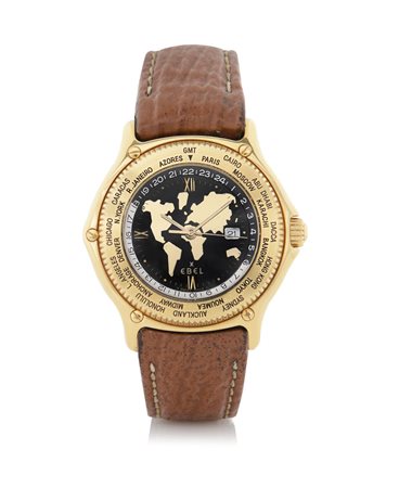 EBELEBEL VOYAGER GMT "ORE NEL MONDO" ANNI '90. C. n. 8124913 in oro giallo 18...