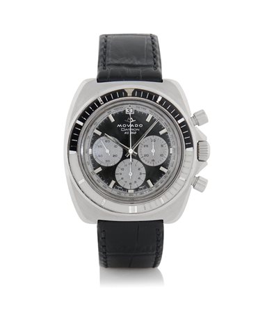 MOVADOMOVADO DATRON CRONOGRAFO ANNI '70.C. tonneau in acciaio con fondello a...