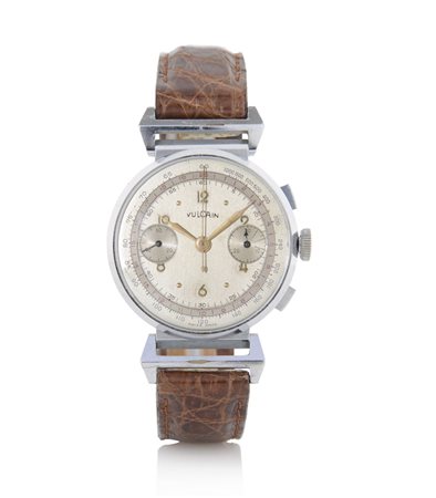 VULCAINVULCAIN CRONOGRAFO ANNI '40.C. in acciaio con pulsanti rettangolari e...