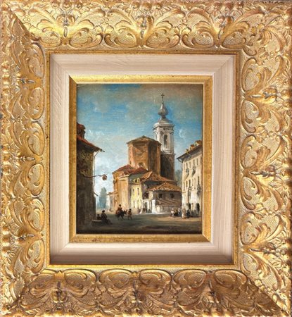 Carlo Bossoli Lugano 1815 - Torino 1884 Matrimonio alla madonna del pilone, Torino