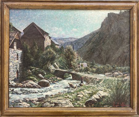 Angelo Garino, Torino 1860 - Nizza 1945, La val Roja verso Ventimiglia