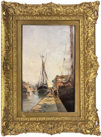 Carlo Follini, Domodossola 1848 - 1938 Genova Pegli, Canale a Viareggio