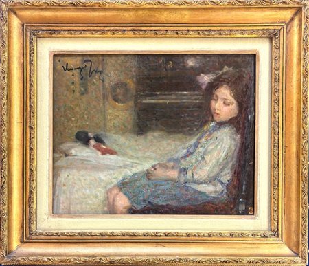 Venanzio Zolla, Colchester 1880 - Torino 1961, Ritratto Di Eda Doris O Les Poupèe Au Lit