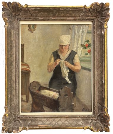 Ferruccio Scattola, Venezia 1873- Roma 1950, Al Rammendo