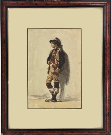 Arturo Faldi, Firenze 1856 - 1911, Suonatore di piva