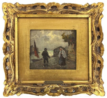 Eugenio Bonivento, Chioggia (Ve) 1880 - 1956 Milano, Tempo burrascoso in giudecca (Venezia)