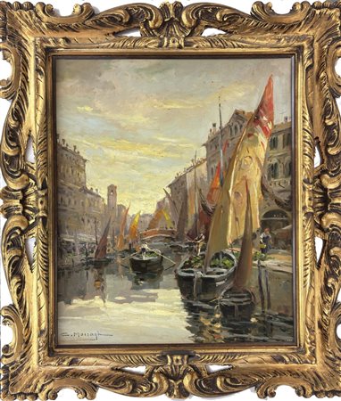 Cleto Moiraghi, Binasco (mi) 1880 - Milano 1943, Canale a Chioggia
