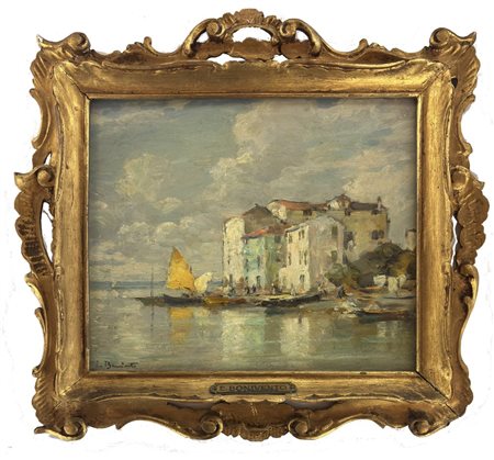 Eugenio Bonivento, Chioggia (ve) 1880 - 1956 Milano, Portosecco in laguna di Venezia