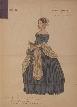 ANONIMO Anonimo (An) Araberl Barret Acquarello su carta 50,00x40,00...