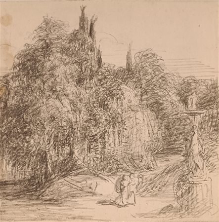 ANONIMO Anonimo (An) Paesaggio (recto) - Scena biblica (recto) Matita su...