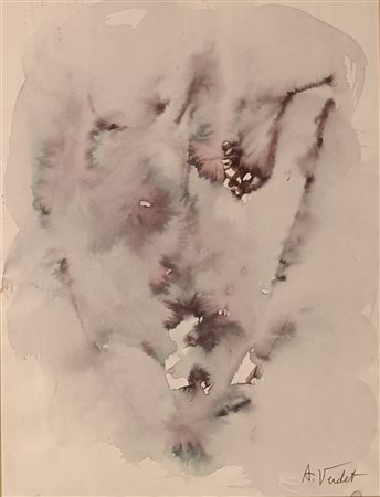 VERDET ANDRÈ Nizza (Francia) 1913 Volto Acquarello su carta 31,00x23,00...