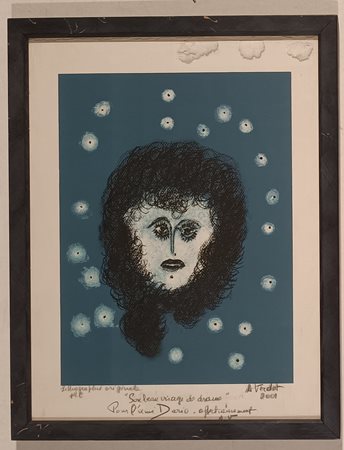 VERDET ANDRÈ Nizza (Francia) 1913 Soubeau visage do.... 2001 Litografia su...