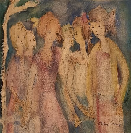 VEHLING ELSE SEHRIG Dusseldorf (Germania) 1897 Senza titolo Mista su carta...