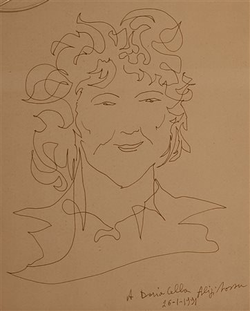 SASSU ALIGI Milano (MI) 1912 Figura 1991 China su carta 32,00x23,00 Firma,...