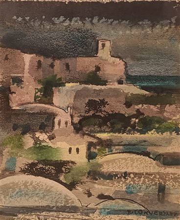 CONVERSANO ROMANO Rovigno in istria (Croazia) 1920 Paesaggio Tempera su carta...