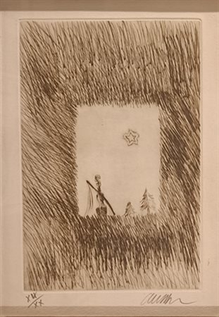 ARMAN FERNANDEZ Nizza (Francia) 1928 Senza titolo Incisione su carta es....