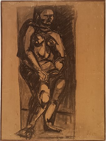 ANONIMO Anonimo (An) Figura 1955 Carboncino su carta intelato 68,00x50,00...