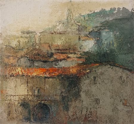 CAPELLI MAURO Ubaldo Clanezzo (Bg) 1958 Paesaggio 2007 Olio e sabbia su...