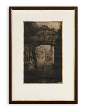 UBALDO MAGNAVACCA (1885-1957)  - Ponte Sospiri a Venezia