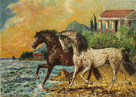 GIOVAN FRANCESCO GONZAGA "Cavalli bruno e bianco"