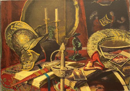 GIOVAN FRANCESCO GONZAGA, "Natura morta in un interno"