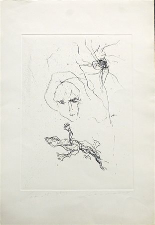 ERNESTO TRECCANI, "Donna con geco", anni '70,