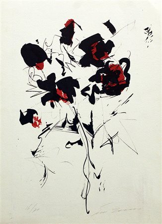 ERNESTO TRECCANI, "Mazzo di fiori rosso", anni '70