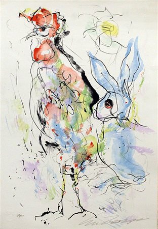 ERNESTO TRECCANI, "Gallo e Coniglio", anni '70