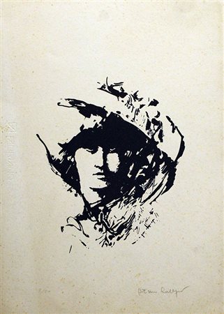 FIRMA ILLEGGIBILE, "Ritratto", anni '80 circa