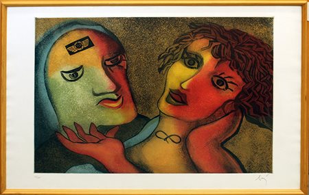 ENRICO BAJ, "Amanti", 1990