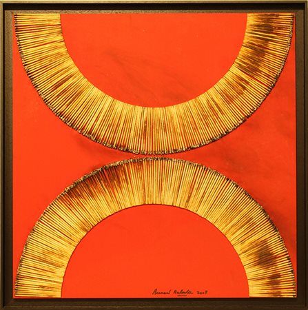 BERNARD AUBERTIN, "Dessin de Feu sur table rouge", 2008
