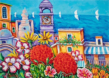 GROTTADA, "Piazzetta di Capri - L'orologio"