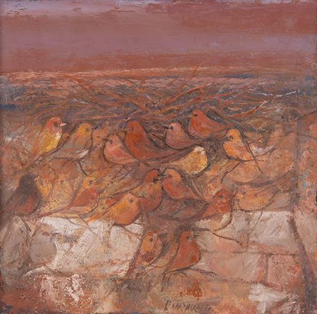 CARLO PANZAVOLTA, "Uccellini nel paesaggio", 2011