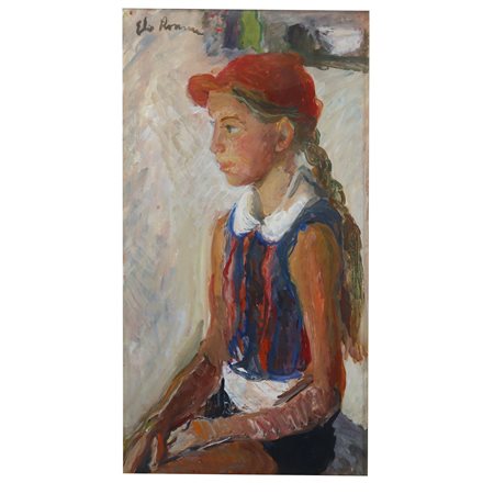 Elio Romano (Trapani 1909 - Catania 1996)  - Ritratto di giovane ragazza, 20° secolo