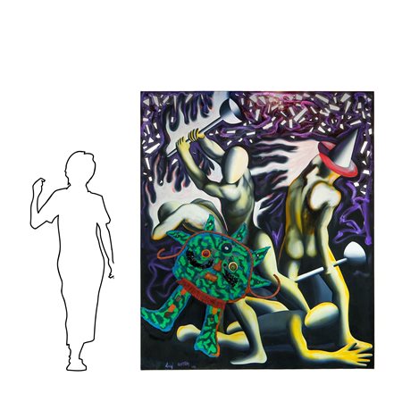 Mark Kostabi - Enrico Baj (Los Angeles 27/11/1960, Italian 1924 - 2003)  - Exit from Paradise, 1992