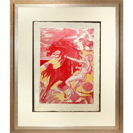 Aligi Sassu (Milano 17/07/1912 - Pollença 17/07/2000)  - Fantasie d'amore e di guerra dell'Orlando Furioso, 1970