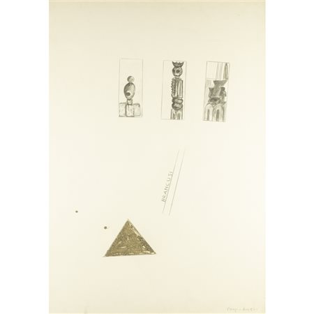 (*) Franco Angeli (Roma 1935 - 1988) "Brancusi" seconda metà anni '70 100x70 cm.