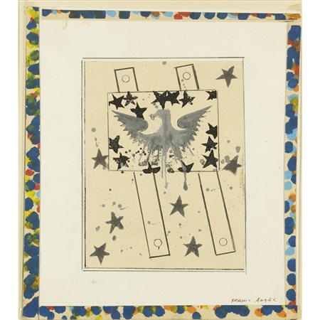 Franco Angeli (Roma 1935 - 1988) "Senza titolo" metà anni '80 30x26,5 cm.